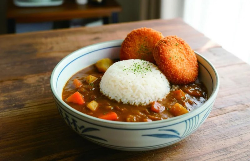 日式蟹肉忌廉餅咖哩飯